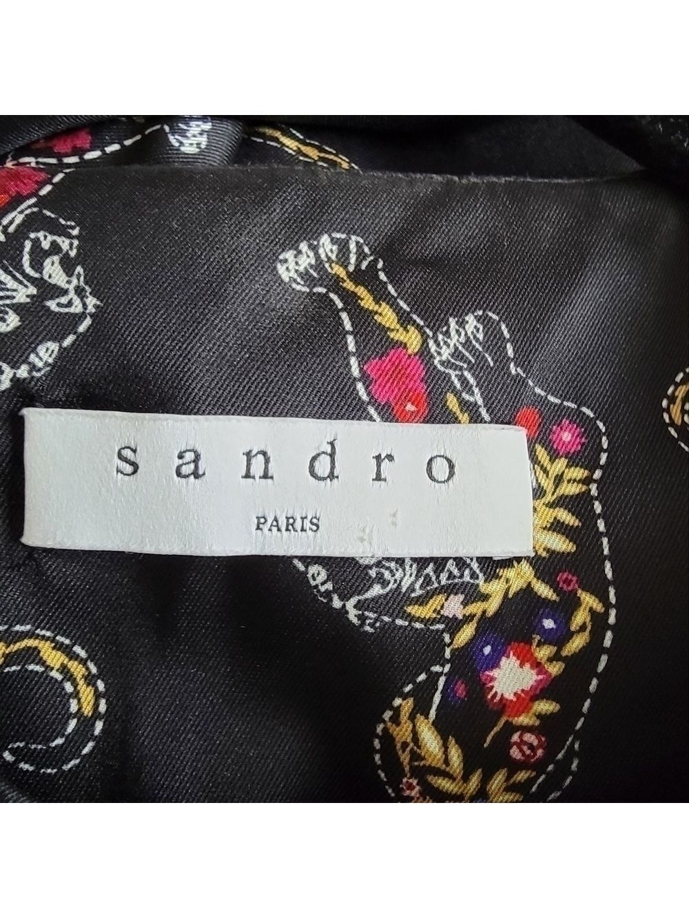 Sandro Paris Black Kayia Tiger Print Dress Size 3 - Picture 7 of 11